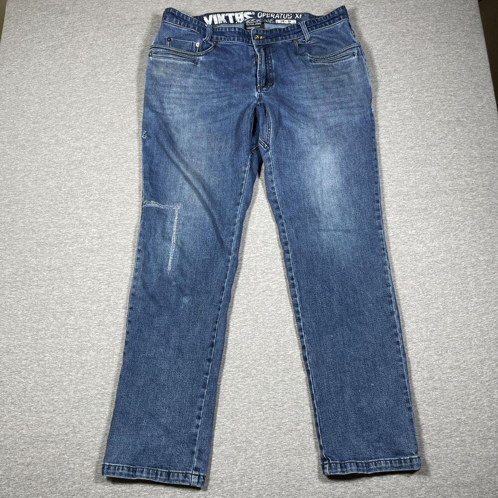 VIKTOS Operatus XP Jeans Mens 38x34 Blue Relaxed Straight Tactical Denim